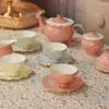 Ensemble De tasses à thé et soucoupes à bord doré européen, en porcelaine, mignon, en céramique, café et soucoupe, compagnon De mariage, ustensiles De café