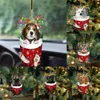 Nouvelles fournitures de jouets de noël, pendentifs suspendus en coquille de chien de chiot mignon, ornement de goutte d'arbre de noël, décoration de maison et de voiture, bonne année 2024