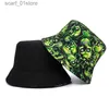 Cappelli a tesa larga Cappelli a secchiello 2023 Nuova estate Alien Skull Pattern Cappelli a secchiello per unisex Beach Pieghevole Bob Cappello da pescatore Sun CL231217