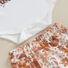 Kledingsets 0-18 maanden Geboren babymeisjes Herfstoutfit Bloemenprint Romper met lange mouwen, wijd uitlopende broek en hoofdbandset