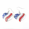 Nouveau drapeau américain mode style crochet d'oreille bijoux femmes pantoufles en émail national forme boucles d'oreilles drapeau américain boucles d'oreilles cadeau Q205q