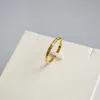 Band Rings French Cool Style Simple Layered Plain Face Aperture Brass Gold Plated Index Finger Ring Female 231218