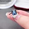 Bröllopsringar 925 Sterling Silver 5*7mm Natural London Blue Topaz Gemstone Fashion Rings Women's Fine Jewelry Birthstone Gift Luxury Jewellery 231218