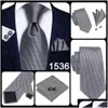 Cravates Cravates Hitie 85Cm Business Noir Solide Paisley 100% Soie Hommes Cravate Bande Pour Hommes Formel De Luxe Cravates De Mariage Gravatas 2 Dhdr1