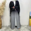 Abbigliamento etnico da donna aperto Abaya musulmano Ramadan comodo manica lunga casual nero Abaya turco Dubai donna islamica 6 colori