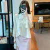 Women's Blouses Chiffon Shirts Embroidery Loose Chinese Style Ladies Clothing Fashion Three Quarter Spring/Summer Tops YCMYUNYAN