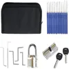 18 outils de serrurier transparents, Kit de verrouillage pratique avec clé d'extraction de clé cassée, outil de retrait des crochets, choix de verrouillage du matériel Locksmit271v