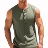 Erkek tank üstleri erkekler katı üst kolsuz tişört temel tişört nefes alabilen pamuk karışımı erkekler clohting renk