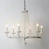 Pendant Lamps American Country Retro Old French Pastoral Crystal Chandelier Living Room Dining Bedroom Clothing Store Mounted