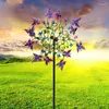 Garden Decorations Est 1PC Iron Colorful Butterfly Wind Spinner Stakes Patio Windmill Courtyard Decoration Outdoor Accessories