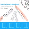 Eyebrow Trimmer 10PCS Portable Eyebrow Trimmer with 10 Razors Eye Brow Shaper Shaver Face Razor Blade Hair Remover Makeup Tools for 231216