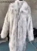 Kvinnors päls faux kappa kvinnor i lyx förtjockar varm vinterkläder mode elegant pendling lång streetwear jacka jacka