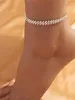Cavigliere Huitan Luxury Crystal Cubic Zirconia Bracciale da donna Cavigliera Fantasia Accessori per caviglia Fidanzamento Sandali da sposa Piede