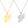 Chaînes Y4QE Surface lisse Syrie Carte Pendentif Collier pour femmes filles fête syrienne anniversaire bijoux cadeau adolescents amoureux de la paix