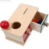 Sortera häckning stapling leksaker montessori objekt permanence box mynt boll trätextil trumma lådan barn sensoriska leksaker baby inlärning pedagogiska leksaker q231218
