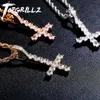 Pendentif Colliers TOPGRILLZ nouveau pendentif croix à l'envers de haute qualité glacé zircon cubique hommes collier Hip Hop mode bijoux pour cadeau L231218