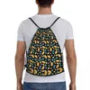 Shopping Bags Colorful Rugby Pattern Drawstring Backpack Women Men Sport Gym Sackpack Foldable Training Bag Sack