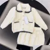 Ensembles de vêtements Designer bébé filles enfants à manches longues T-shirt blanc classique marque vêtements printemps enfants robe ensemble de luxe lettre taille Dhswb