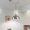 Pendant Lamps Swing Arm Lamp Nordic Adjustable Rotatable Longarm Silver Living Room Study Movable Dinning Table Hanging Light