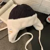 Berretti giapponesi ricamati in peluche protezioni per le orecchie cappello pullover da donna inverno caldo e ispessito ciclismo antivento cappelli bomber da volo