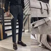 Herenbroek herfst winter wollen dik warm casual hoogwaardige mannen zakelijke slank fit pak formele luxe kantoor sociale broek