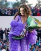 Sexig V Neck Jumpsuits Prom -klänningar Sexig långärmad spets Sequined aftonklänningar Tiered Ruffles Train Formal Pageant Dress