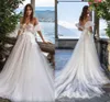 Short Puff Sleeves Lace Appliqued Wedding Dresses Plus Size Sweetheart Boho Garden Bride Robes A Line Tulle Sexy Corset Backless Reception Party Bridal Gowns