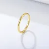 Anneaux de mariage minimaliste femmes simple coréen brillant empilable bague en argent sterling 925 plaqué or empilable plaine marque anneau 231218