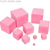 Sortowanie gniazdowania Zabawki drewniane Montessori matematyka zabawki dla dzieci Pink Tower Solid Cube Intelligence Wczesna przedszkola edukacyjna zabawka dla dzieci Q231218