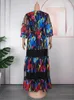 Casual Dresses Chiffon Long For Women African Dashiki Print Robe Dubai Abayas Wedding Party Birthday Gown 2023 Autumn Clothing Boubou