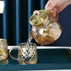 Bouteilles d'eau 2023 1000 ml 1800 ml bouteilles ensemble français ambre couleur diamant Kawaii théière bouilloire tasse thermique Pots accessoires de cuisine 231218
