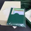 Luxury Watch Boxes Designer Rectangle Green Wood Wave Mönster Fall med taggar med Certificate of Originality Gift Box Store