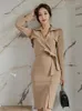 Casual Dresses Korean Fashion Formal Occasion Pencil For Women Clothes Ladies Mujer Elegant Commute Slim Slit Blazer Dress Vestidos
