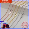 Pendant Necklaces HOYON Gold Chain for Men and Women 18K White gold Rose gold Color 32/28/24/22/18/16in Chopin Link S925 Sterling Silver NecklaceL231218