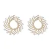 Stud Earrings Exaggerated Spiral Crystal Sunflower For Women 2023 Trending Luxury Zircon Women's Flower Dinner Party Jewelry