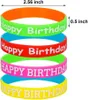 Party Favor Slumpmässigt 10st Grattis på födelsedagen Silikon armband för gåvor dekor vuxna barn armband