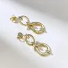 Boucles d'oreilles pendantes Vinregem Lab créé saphir pierre précieuse Vintage goutte pour les femmes plaqué or 18K 925 bijoux en argent Sterling