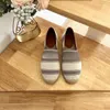 Striped grass-woven small fragrance fishermans shoes women's loafers 2024 Spring and autumn flat-soled breathable casual shoes a pedal