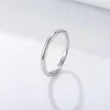 Anneaux de mariage minimaliste femmes simple coréen brillant empilable bague en argent sterling 925 plaqué or empilable plaine marque anneau 231218