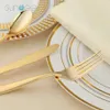 Disposable Dinnerware 75 Pcs Gold Plastic Flatware Set Party Set Heavyweight Cutlery Includes 25 Forks Spoons Knives 231218