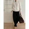Women's Trench Coats Textured Leather Duck Down Collar Coat Black White Winter Baseball Jacket