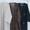 Abbigliamento etnico Ricamo lunare Dubai Abaya Tessuto sottile Maniche a farfalla Kimono oversize Donne musulmane Caftano islamico Festa Ramadan