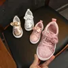 Athletic Outdoor Spring Autumn Girls Shoes Baby Sneakers Children Casual Fashion Bow Knot Glitter Läder Non Slip Flat Princess 231218