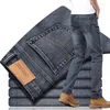 Jeans masculinos plus size moda de alta qualidade atacado reto negócio casual estiramento magro homens