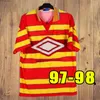 Maillot 97 98 Retro RC Lens Soccer Jerseys 1997 1998 Lachor Magnier الكلاسيكية قميص كرة القدم Men Kids Kit