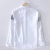 Chemises décontractées pour hommes Printemps Patchwork Lin à manches longues Lâche Hommes Plage Respirant Vêtements minces M-3XL