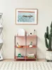 Decorative Plates Nordic Modular Bookshelf Internet Famous Instagram Wind Transparent Glass Stainless Steel Floor Shelf