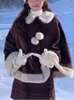 فساتين العمل الشتاء أحمر دافئ عيد الميلاد من قطعتين مجموعة من النساء منقوشات مسبقًا على غرار تنورة حلوة بدلة أنثى كوري خمر عام 2024