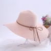 Chapeaux de paille pliables pour femmes d'été avec capuchon de soleil pour la dame des chapeaux de ruine large