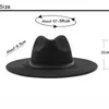 Berets zamszowe jazzowe czapki fedora dla kobiet mężczyzn 9,5 cm duże wełniane brzegi brytyjskie francuskie odczuwane czapki eleganckie mody rycerz top hat